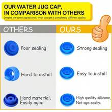 3 And 5 Gallon Jug Cap Reusable,Silicone Gallon Caps 55mm Bottle And Dispensers,Non-Spill 5 Gal Jug Cap Cover, Patented(3 Pack)