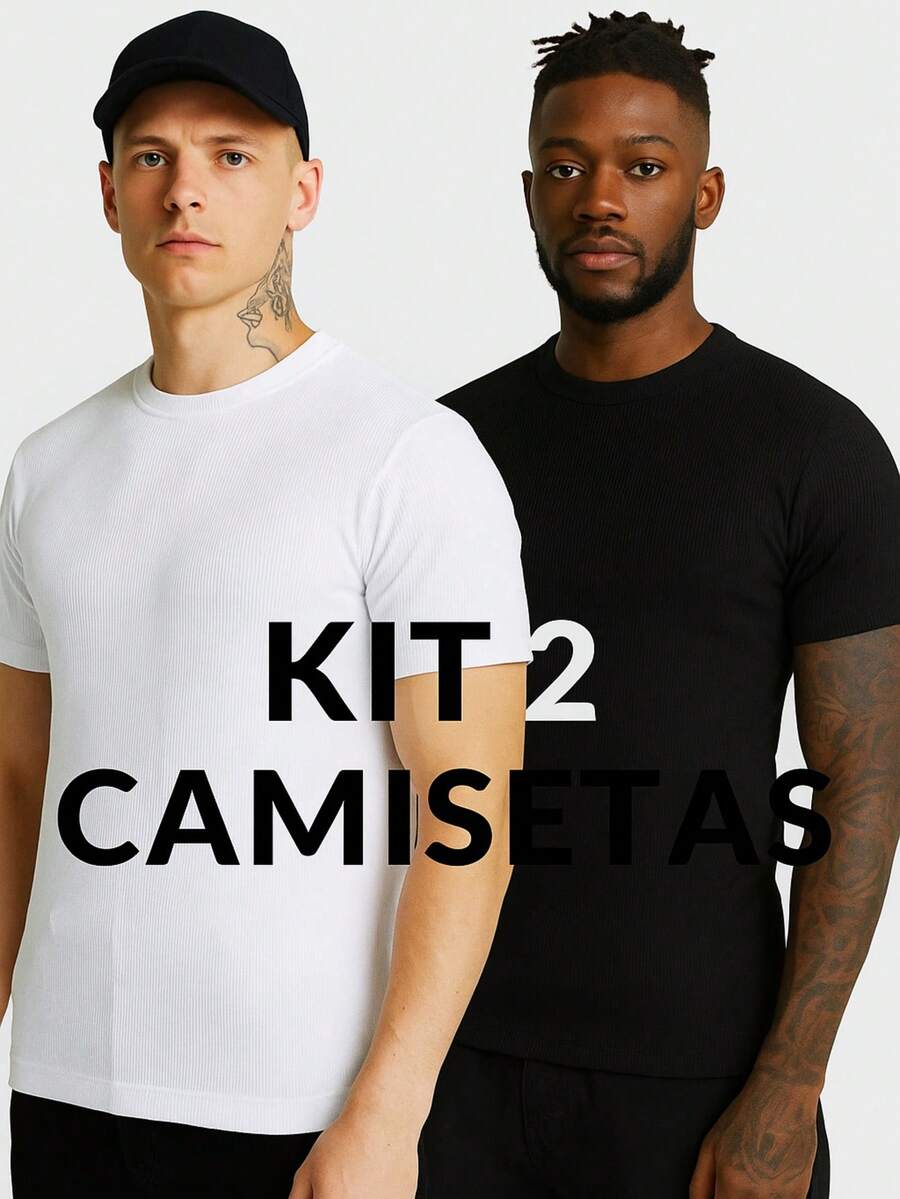 AMERICAN SHORT SLEEVE/BASIC T-SHIRT/RIBBED T-SHIRT - BỘ ĐEN TRẮNG - Xem 1
