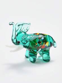 1 peça mini estatueta realista de elefante ou cachorro de vidro colorido, decoração para casa, entretenimento, peça central para mesa de jantar, decoração de conto de fadas para casa e jardim, decoração de mesa de festa, acessório para fotografia