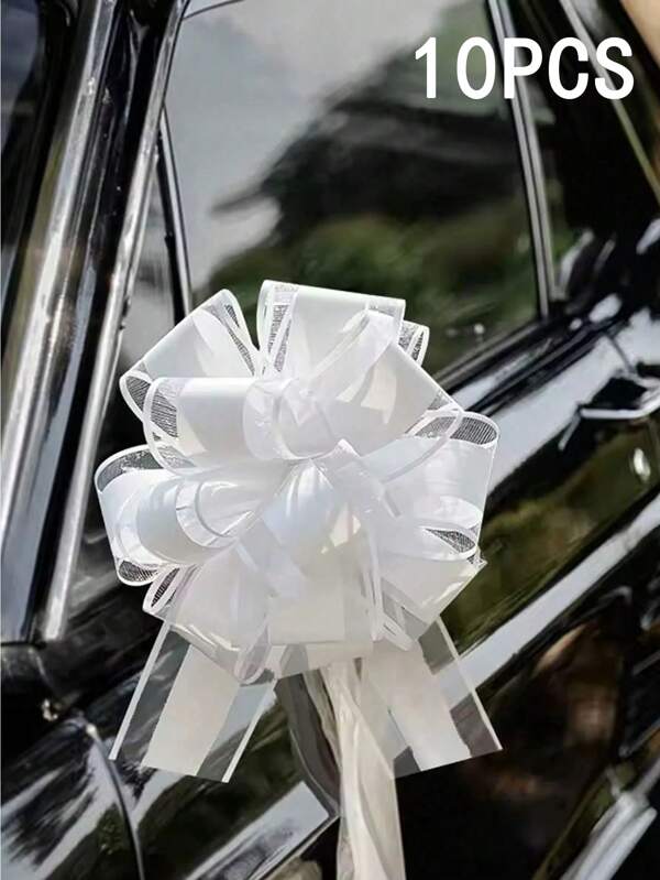 10 pezzi Fiocchi decorativi per auto da matrimonio, fiocchi regalo a strappo, nastri per fiocchi, rosa/bianco/rosso per porta auto da matrimonio, nastri decorativi per matrimonio, nastri per decorazione scale, decorazione maniglie, fiocchi decorativi per regalo da matrimonio, adatti per decorazione tavoli e sedie da matrimonio, decorazione regalo, scatole o decorazione floreale, decorazione per anniversario
