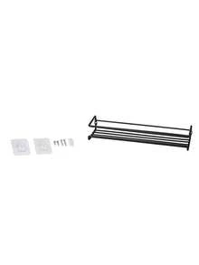 1/2/4 Piezas, Estantería de especias de acero inoxidable, Estantería de almacenamiento sin taladrar, Estantería de almacenamiento de botellas de condimentos de cocina, Decoración de pared, Decoración del hogar. - Negro - Ver 15