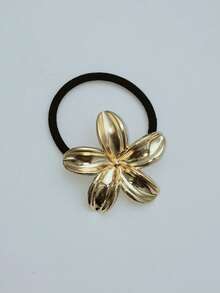 1/3/4/6pcs Set Solid Color Gold Metal Flower, Heart, Geometric Shape Hair Scrunchies, Elegant Vintage Glitter Elastic Hair Accessories For Party, Festival, Daily Outfit, Oval Design Suitable For Women (Small Scratches On Accessories Are Normal), Ponytail Holders, Hair Elastics, Hair Rubber Bands - Gold 6-piece Set - View 14