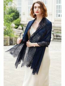 RIIQIICHY Shawls And Wraps For Evening Dresses Scarfs For Women Pashmina Wedding Formal Shawlhalloween - Hải quân-3 - Xem 5