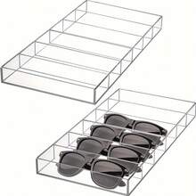 1pc Luxury Eyeglasses Display Tray, Perfume & Cosmetics Storage Organizer, Clear Acrylic Glasses Display Box With 6 Compartments, Desk Top Storage Holder, Gender Reveal Party, Perfect For Birthdays, Weddings, Parties, The Perfect Gift For Colleagues, Friends, And Family, Back To School - Clear - View 13