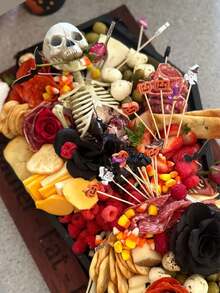 100pcs Halloween Toothpicks, Suitable For Appetizers, 4.7 Inch Natural Bamboo Cocktail Picks, Can Be Used For Cakes, Desserts, Fruits And Other Halloween Party Decorations - Multicolor - View 6