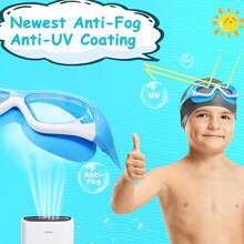 1 Piece Of Children's Anti-Fog HD Swimming Goggles, Waterproof And Anti-Fog HD Professional Diving Goggles Swimming Equipment - Silicone Earplugs Swimming Goggles, Suitable For 3-16 Years Old Children Swimming Diving Use