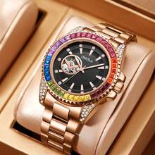 ONOLA 品牌经典奢华金色大表盘男士自动机械表，金表，适合商务和日常风格，夜光指针，合金表带，非常适合日常佩戴 - 男士的完美礼物、生日礼物和圣诞礼物 - 均碼 - 查看 3