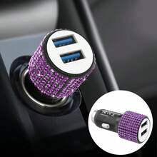 1pc 2-Port/4-Port/6-Port/8-Port Car Charger, Diamond Bling Bling 3-In-1 Charging Cable, Fast Charging, Type C, USB, Car Adapter, USB A To Type C, Type C To Type C Compatible With Phones, Dashcam, GPS, Men/Women Holiday/Birthday Gift
