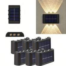 6 LED Solar Outdoor Wall Light - Suitable For Front Door, Backyard, Garage, Patio And Outdoor Lighting - Waterproof And Durable - Made Of ABS Material - Solar Powered - LED Bulb Included - No Laser Function - Suitable For Home, Courtyard, Villa, Park And Garden - Multicolor - View 9