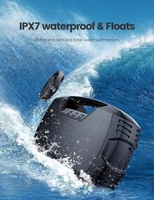 IPX7 Waterproof Bluetooth Speaker, 40W(60 Peak) Portable Wireless Speakers With Subwoofer, 32H Playtime, Stereo Loud Sound, Deep Bass, Bluetooth 5.0 With Handle For Pool, Beach, Outdoor, Gifts - 黑色 - 查看 3
