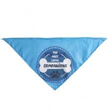 创意宠物蓝骨围巾，适用于中小型犬/猫牵引绳三角围巾，宠物围巾，宠物配件，口水围兜，狗围巾 - 藍色 - 查看 2