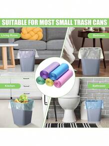 200 pièces/100 pièces Sacs poubelle ultra épais et solides, sacs poubelle ménagers ordinaires portables, petits sacs poubelle, pratiques pour économiser l'espace, pliables pour cuisine, salle de bain, salon, chambre à coucher, bureau, salle de bain, sacs poubelle en plastique (15 pièces/rouleau 100 pièces/paquet 200 pièces/deux paquets)