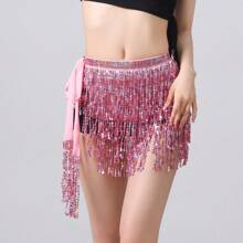 1 szt Damski Cekin Spódnice Brokat Taniec brzucha Biodro Spódnice Frędzle Szaliki Zachwycać się Spódnice Zawinąć Impreza Kostium Dama Seksowny Taniec brzucha Biodro Szaliki