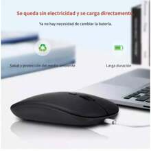 Mouse Inalámbrico Recargable 2.4g Con Bluetooth 7color Ratón Silver