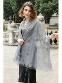 RIIQIICHY Shawls And Wraps For Evening Dresses Scarfs For Women Pashmina Wedding Formal Shawlhalloween - 灰色-3 - 查看 10