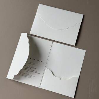 10/20/25 Pieces Tri-Fold Pocket Wedding Invitation Cover,Engagement XV Birthday Baptism Simple Invitations Envelope,DIY Invitation,5*7inch Invitation,Pocket Invitation,Custom Invitation,New Design For The Cover.