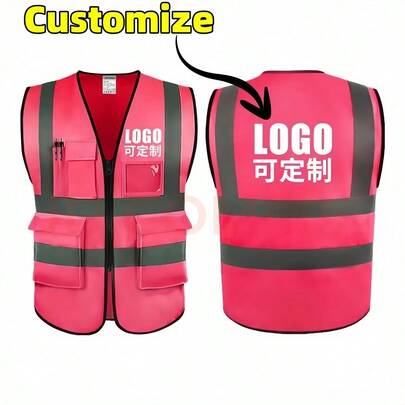 Chaqueta reflectante con logotipo personalizado, uniforme de trabajo, servicio de entrega personalizado, uniforme para sitio de construcción, trabajador de saneamiento