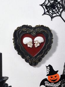 1 szt. Dekoracja na Halloween Żywica Serce Czaszka Wisząca na Ścianie, Ręcznie robiona Żywica ABS Serce Czaszka Ozdoba Do Salonu, Gabinetu, Sklepu I Halloween, Dekoracja Na Dzień Zmarłych