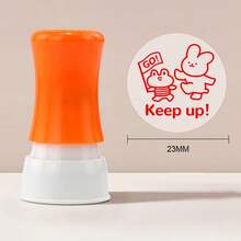 1 个随机颜色圆形教师表扬印章 - 耐用塑料课堂评分和鼓励印章，可定制学生反馈，教师办公用品，快乐设计印台 | 易于使用，教师感谢礼物，学校用品，返校