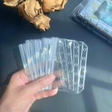 5pcs A5A6A7M5 Multi Size Transparent Binder Storage Bag PVC Material Is More Transparent And More Durable No Slider Design Can Hold More Supplies Can Be Used As A Money-Saving Plan Bag Stationery Bag Document Storage Bag School Season Home School Supplies