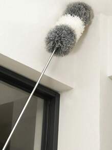 1pc Microfiber Extendable Duster (31–102″, Stainless Steel) – Washable, Bendable Feather Duster For Ceiling Fans, High Ceilings, Furniture, Cars, Blinds & Garden Tools