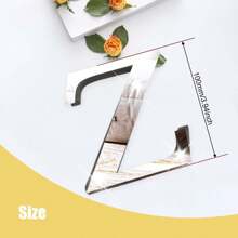 Silver Mirror Alphabet A-Z Wall Stickers - 10/15/20/30cm Tall Letters & Symbols Sold Separately, Dual-Layer Design: Reflective Acrylic Top + 1cm Thick Foam Base With Adhesive, Apply Together For 3D Effect Or Use Only Mirror Layer, Create Custom Words On Walls/Windows, Ideal For Marriage Ceremony Initials, Inspiring Messages In Work Areas, Romantic HOME Displays