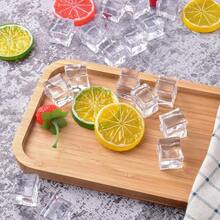 20 piezas de cubos de hielo acrílicos con forma cuadrada, efecto de vidrio, cristal transparente artificial, utilizado como elemento de decoración, juguete de cocina y props de fotografía, tamaño: 1 pulgada (2,5 cm) - Transparente - Ver 6