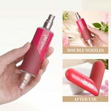 CIMACA 0.17 盎司双头心形可旋转香水喷雾器 - 优雅旅行喷雾瓶，可分成两种香水，适合不同场合，适合香水爱好者，便携式香水喷雾器，旅行香水瓶 | 优雅喷雾器 | 可重复使用的香水瓶