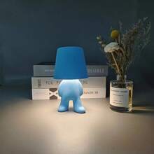 Lampe de bureau mignonne en peluche de dessin animé - Interrupteur tactile à 3 couleurs réglable, batterie rechargeable portable 2000 mAh, design d'animal adorable pour la décoration de la chambre et du salon, cadeau de la Saint-Valentin, lampe de bureau, conception amusante, batterie rechargeable, luminosité douce