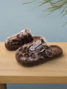 1 Pair Women's Plush Lined Slippers, Non-Slip Sole, Warm Comfort For Indoor, Watching TV, Housework In Autumn/Winter