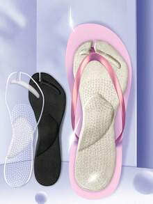 1 Pair Summer Flip Flops With Gel Massage Pad, Washable & Reusable Soft Sole Arch Support Sandals - Multicolor - View 4
