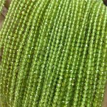 Aproximadamente 170 contas de peridoto verde facetadas de 2 mm - adequadas para joias, pulseiras e colares "faça você mesmo" - clima fresco de primavera/verão - adequadas para estilos boho e minimalista, equilíbrio de chakras, presentes para o Dia das Mães, Páscoa, Ramadã e Carnaval