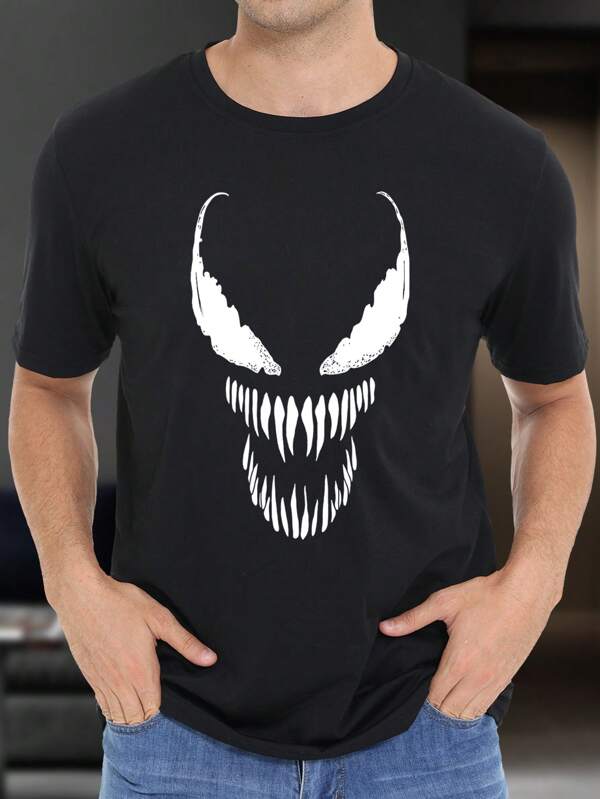Disney New Marvel Superheroes Theme Print Men's Crew Neck Casual Summer Versatile Comfortable T-Shirt