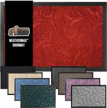 GORILLA GRIP 100% Impermeable Alfombra de Entrada WeatherMax para Todas las Estaciones, Diseñada en EE. UU., Caucho Natural, Resistente a Manchas y Desvanecimiento, Alfombras de Entrada de Bajo Perfil para Interior y Exterior, Fácil de Limpiar, 17x29 Diamante Gris - Vino tinto añejo - Ver 11