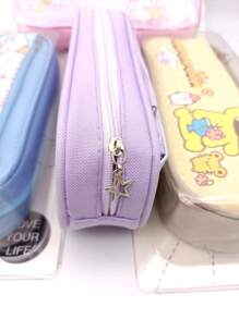 Sanrio Sanrio X Hello Kitty Kulomi X Cinnamoroll Federmäppchen mit großer Kapazität, Mehrsteckplatz-Zweischicht Stiftebox mit Reißverschluss, große Aufbewahrungstasche, Federmäppchen, Stifttasche, Schultasche, Schulmaterial, Rückkehr zur Schule