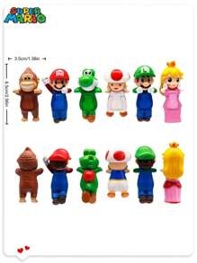 Super Mario 1/3/6 Pezzi Statuine Decorative 3D di Mario Poppa, Blind Box Poggiapolsi, Piccole Statue Decorative, Telefono Cellulare Casuale, Decorazione per Auto, 6 Colori Casuali 1 Regalo Sorpresa, Perfetti Regali per Giovani per Compleanni, Natale, San Valentino e Inizio Scuola