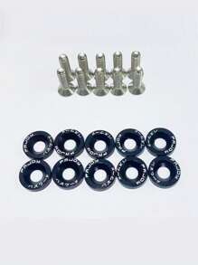 10Pcs/Set Bumper Fende Washers Engine Bay Dress Up Bolts Fasteners M6 JDM Fende Washer Kit-Red