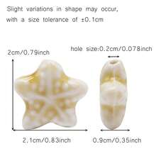 10 件釉面陶瓷珠，海星隔珠 2 毫米孔贝壳，适用于手链、耳环和项链，DIY 海滩珠宝和工艺品 - Sea Star Beads - 查看 21