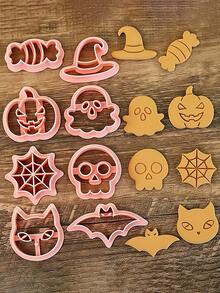 8pcs Halloween Cookie Cutter Set, Cartoon Mini Pumpkin Shape Dough Mold DIY Baking Pastry Tool - Cookie Cutters - View 11