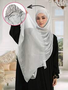 1 件女士闪亮丝滑围巾式头巾，柔软透气管状弹性头巾围巾帽，适合日常祈祷、郊游、情人节、母亲节、感恩节、圣诞节礼物，适合家人、姐妹、朋友、母亲