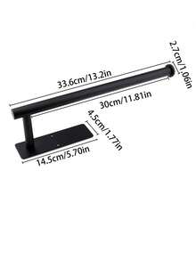 1pc Hanging Paper Towel Holder, Kitchen Cabinet Cupboard Under Shelf Storage Paper Towel Roll Holder Dispenser, Free Punching Wrought Iron Napkins Plastic Wrap Rag Cling Film Storage Rack, Home Kitchen Supplies - Multicolor - View 12