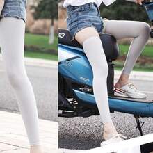 1pc 40~90kg Suitable Sun Protection Leggings Summer Ice Silk Sun Protection Leggings Cycling Breathable Anti-Ultraviolet Sun Basketball For Men And Women Running Sports Knee Pads 11 Sun Protection Leggings For Holiday Use - Black - View 5