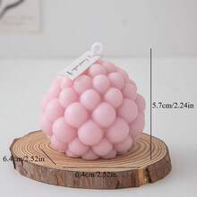 1pc Bubble Ball Cylinder Scented Candle, Atmosphere Creating Creative Home Decor Geometric Pillar Candle, Household Decoration, Bathroom Gifts Birthday Graduation,Friend Gift, Women's Gift,Winter Gift - Multicolor - View 7