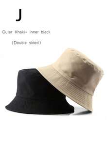 1 件男女通用双面纯色户外太阳帽，时尚渔夫帽适合徒步旅行、钓鱼和其他夏季户外活动