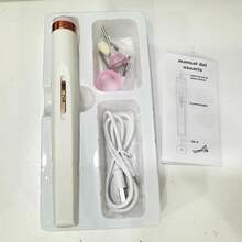 可充电电动指甲钻套装 - 180mAh 锂电池，5 合 1 通用美甲和修脚工具套装，带 2 速控制，适用于凝胶指甲、去除老茧、抛光 - 不含防腐剂，非常适合凝胶美甲和家庭沙龙，是理想的礼物 - 白色 - 查看 10