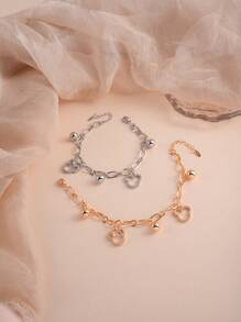 1pc Fashionable Hollow Mouse Zirconia Pendant Bracelet, Versatile For Women Everyday Wear