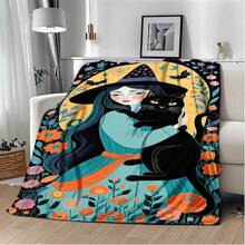 1PC Features Anime Characters And Cute Cat Patterns On A Soft, Warm, Convenient, Lightweight, And Multifunctional Flannel Blanket With Cute Cat And Flower Patterns On Top. Suitable For Sofas, Beds, Bedrooms, Living Rooms, Offices, Camping, And Travel. It Is An Ideal Gift For Friends, Family, Sons, Daughters, Brothers, Sisters And Parents For New Year, Christmas, Halloween And Birthday
