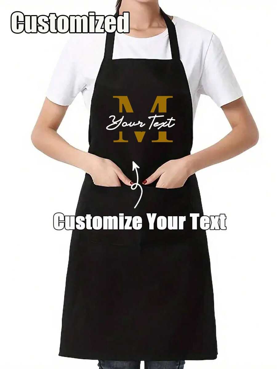 1pc Customized Cooking Apron With Personalized Text And Photo Printing, Ideal Gift For Anniversary, Chefs, Mothers, Fathers, Husbands, Wives, Girlfriends, Boyfriends, Weddings (Men/Women)