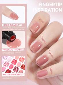 coscelia 6PCS Jelly Crystal 7ML Nail Gel Polish Set For Women DIY Nail Art Salon Translucent Candy Color Soak Off Gel Nail Polish Needed UV/LED Nail Lamp, 7ML Red Pink Nude Brown Gel Nail Polish Kit For Spring Summer Color Nails For Nail Lover Home Salon Use