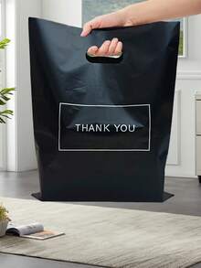 Bolsa de regalo, Bolsa de tela de plástico con texto "Gracias", Bolsa de empaque de regalo para tienda de ropa